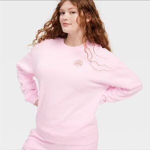 💗🐰 Roller Rabbit x Target Crewneck Pullover Sweatshirt Soft Pink NWT size M